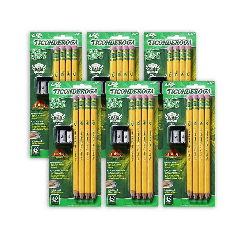 My First Pencils, Sharpened, 4 Per Pack, 6 Packs. Picture 1