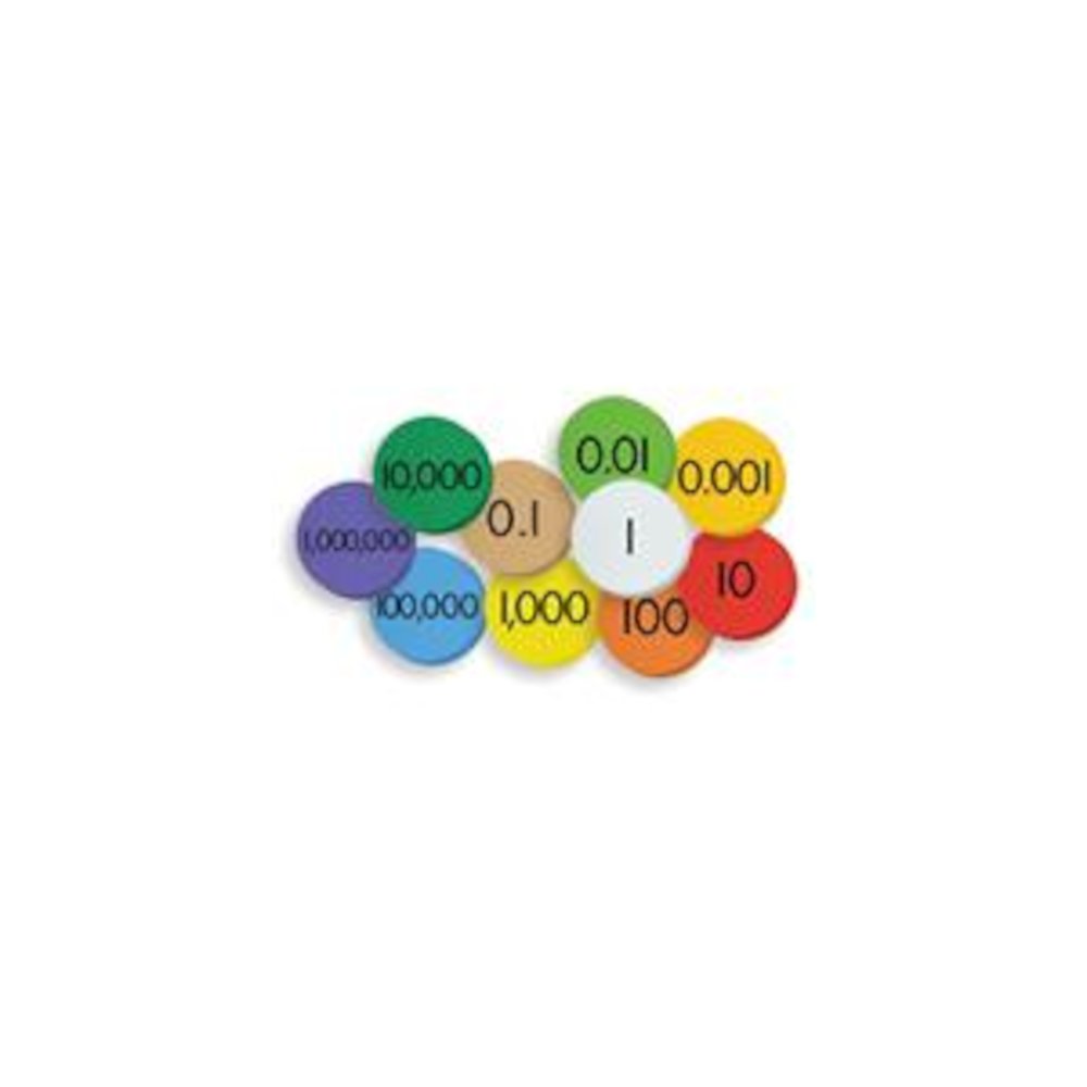 10-Value Decimals To Whole Numbers, Place Value Discs Set. Picture 2