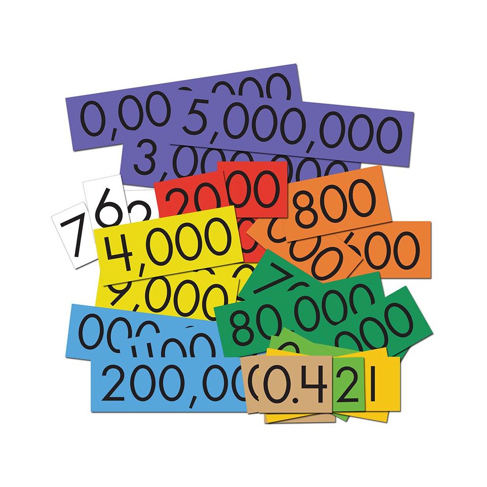 10-VALUE DECIMALS TO WHOLE NUMBERS PLACE VALUE CARDS SET. Picture 1