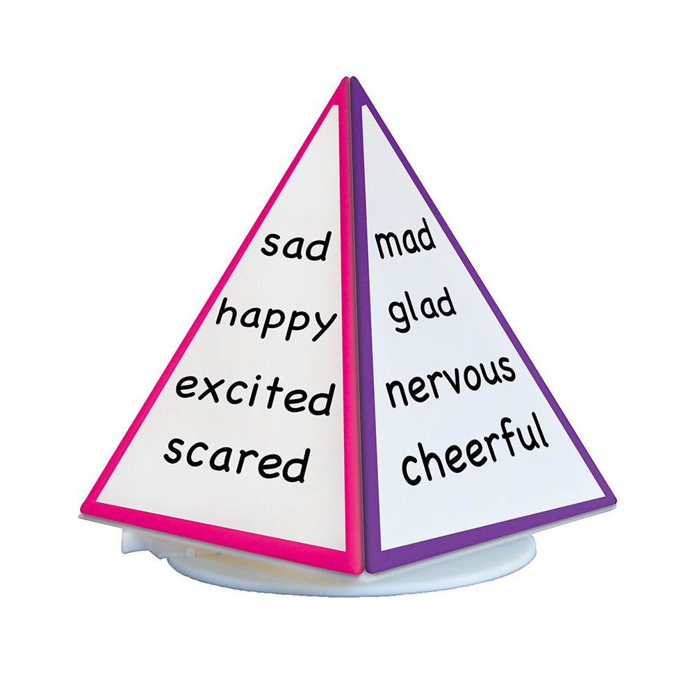 Spin & Write Pyramid Rotating 4-Sided Dry-Erase Board. Picture 1