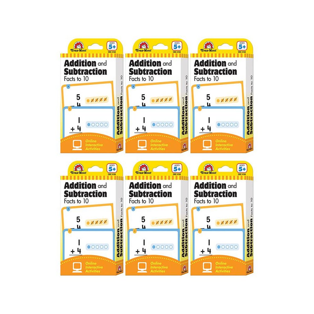 Addition and Subtraction Facts to 10, 56 Flashcards Per Pack, 6 Packs. Picture 1