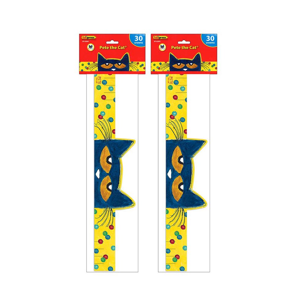 Pete the Cat Crowns, 30 Per Pack, 2 Packs. Picture 1