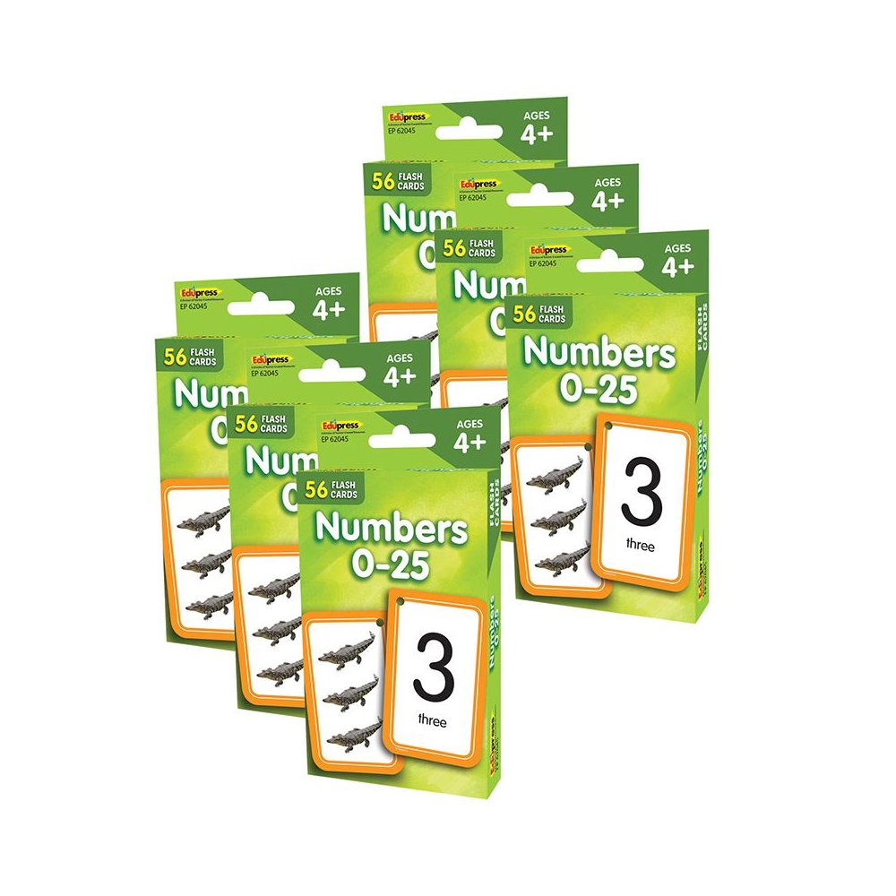 Numbers 0-25 Flash Cards, 6 Packs. Picture 1