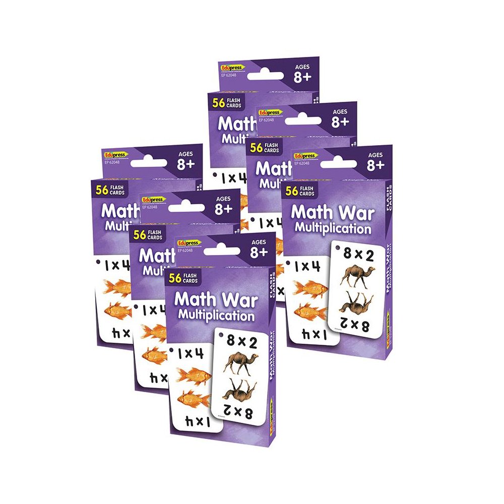 Math War (Multiplication) Flash Cards, 6 Packs. Picture 1