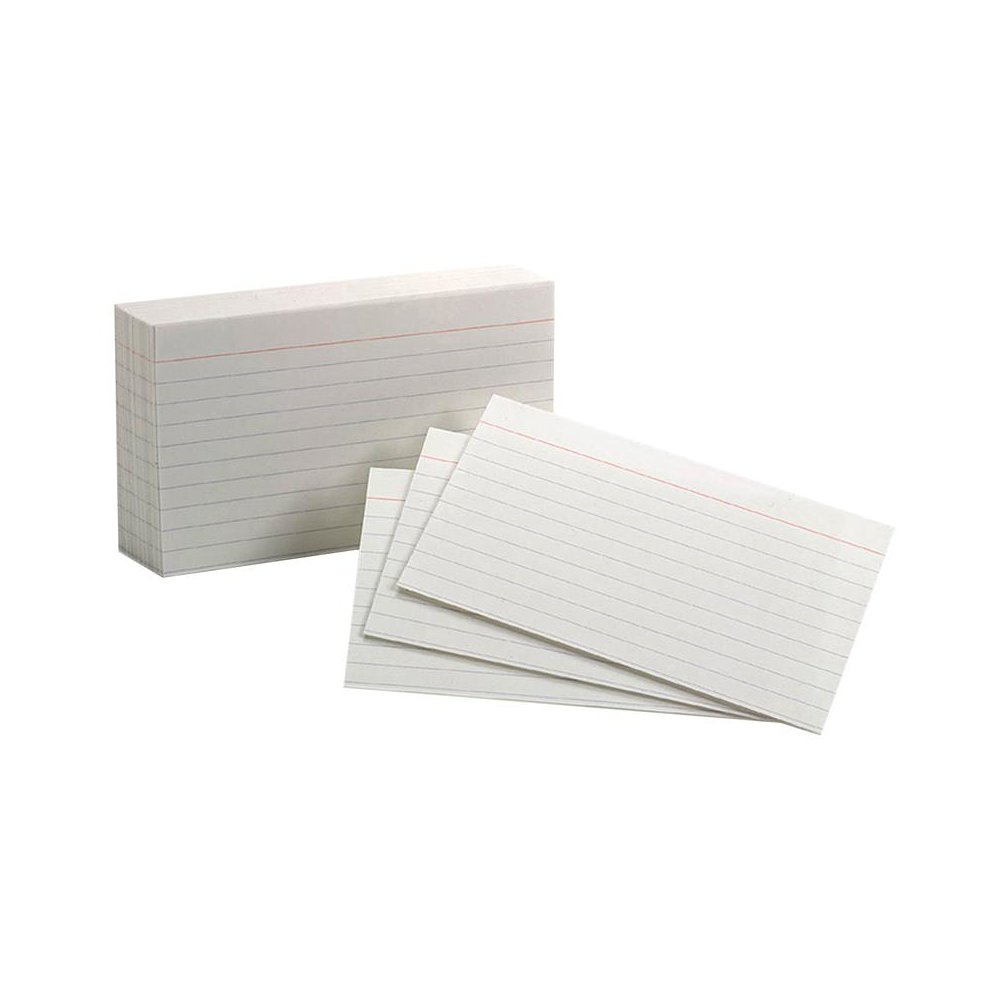 Ruled Index Cards 10Pks/100Ea 3X5, White. Picture 1