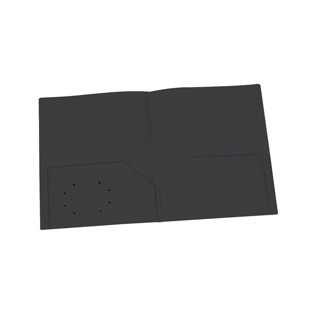 Poly Two Pocket Portfolio, Black, Pack of 25. Picture 1