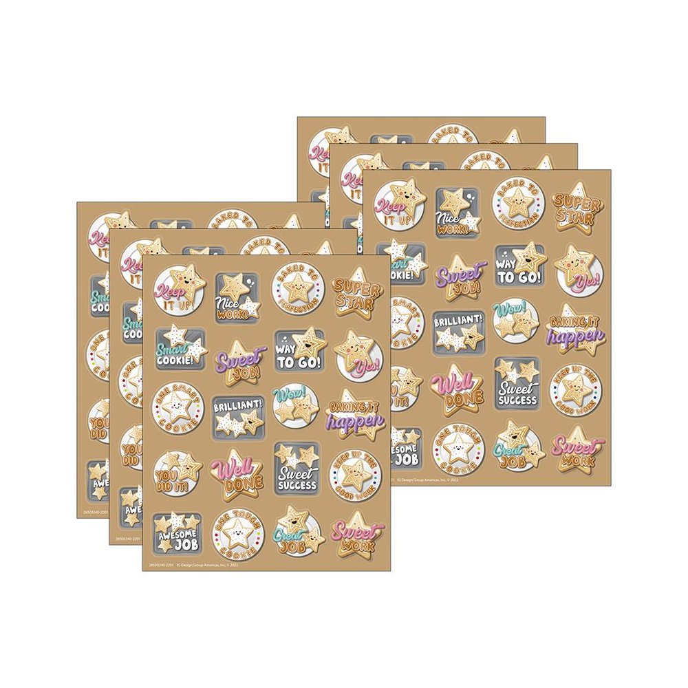 Star Cookies Sugar Cookie Scented Stickers, 80 Per Pack, 6 Packs. Picture 1