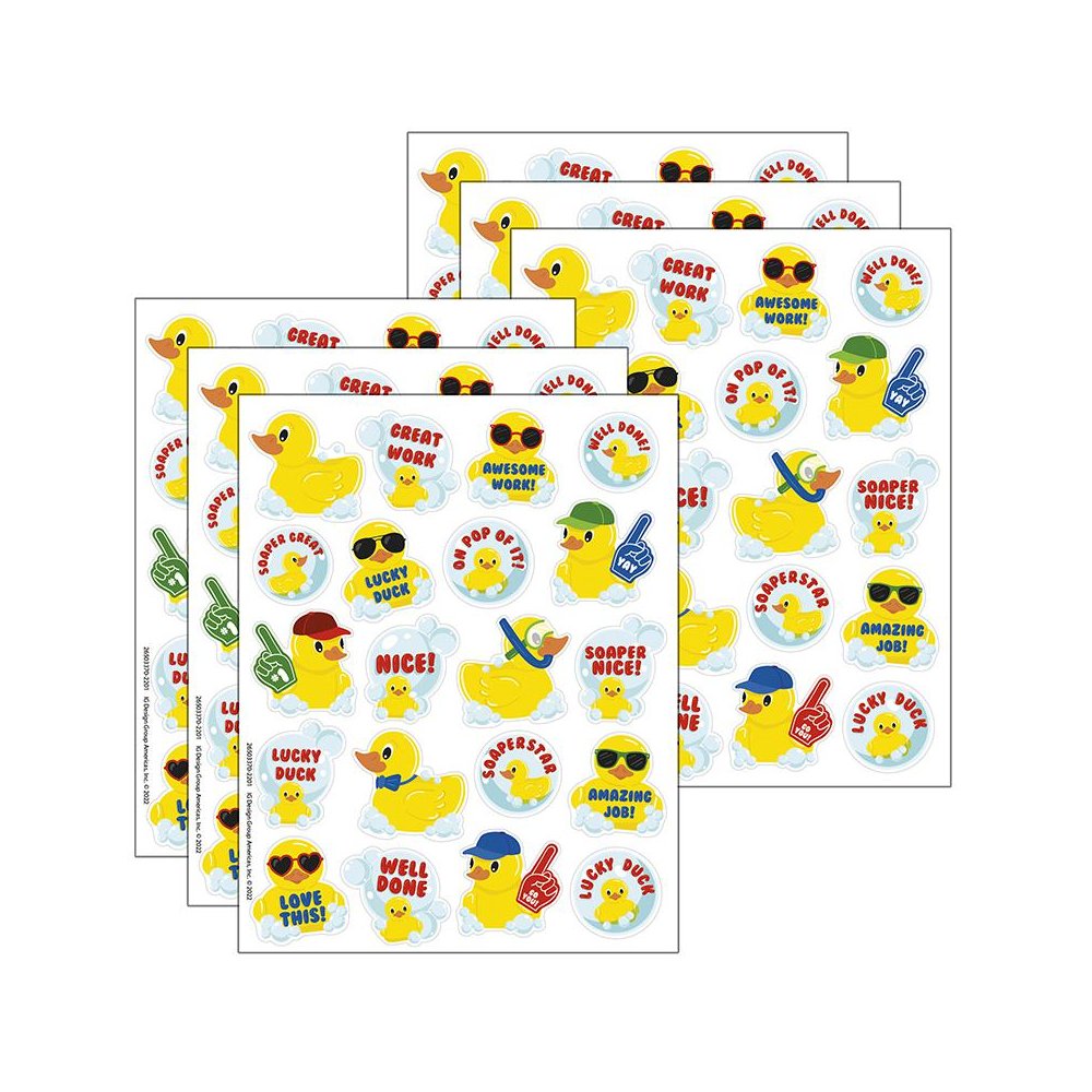 Rubber Duckies Bubblebath Scented Stickers, 80 Per Pack, 6 Packs. Picture 1
