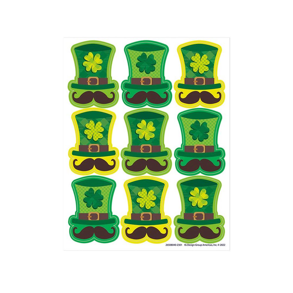St. Pat's Hats Giant Stickers, 36 Per Pack, 12 Packs. Picture 1