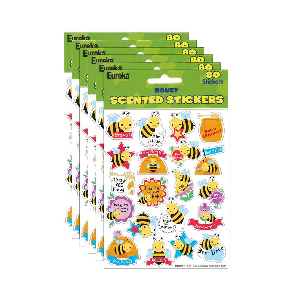 Honey Scented Stickers, 80 Per Pack, 6 Packs. Picture 1