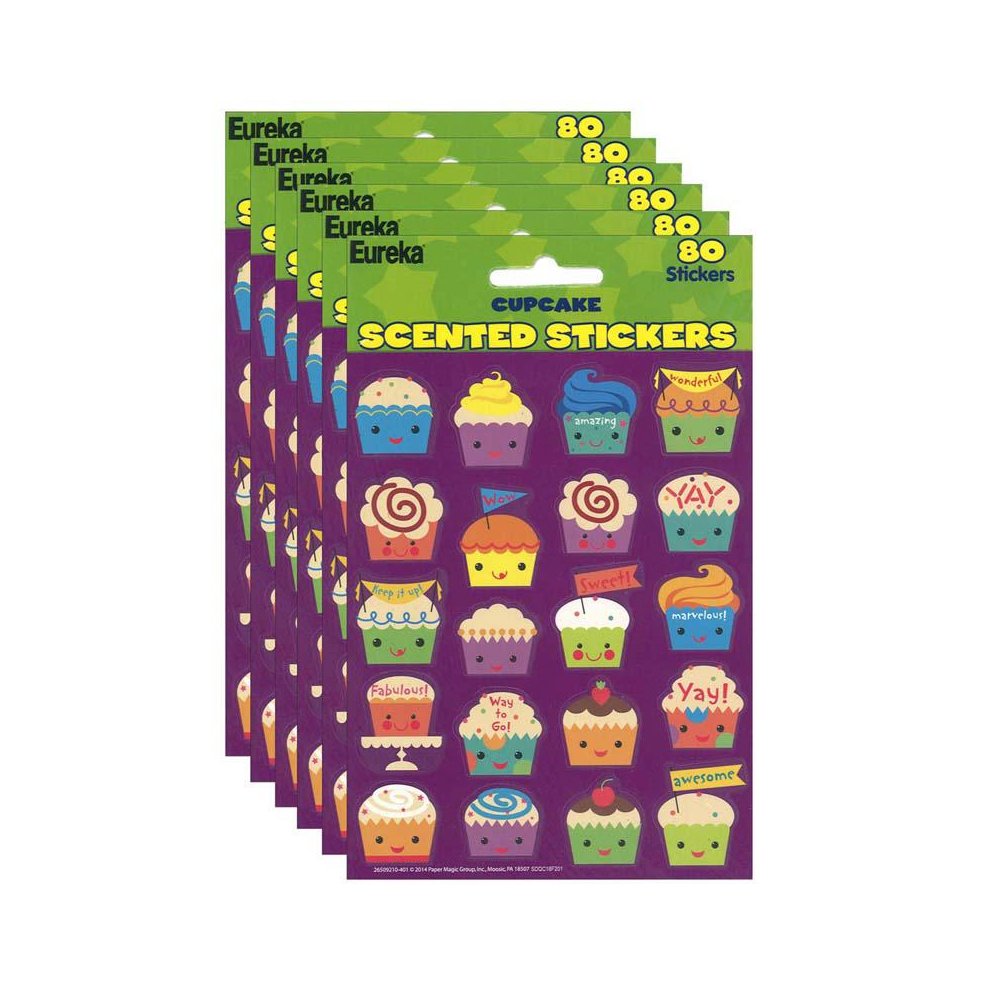Cupcake Scented Stickers, 80 Per Pack, 6 Packs. Picture 1