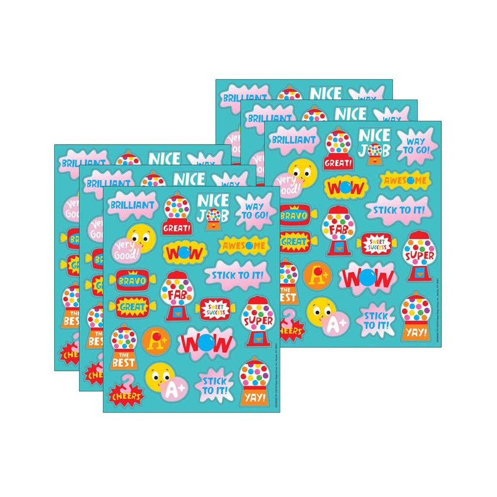 Bubblegum Scented Stickers, 80 Per Pack, 6 Packs. Picture 1