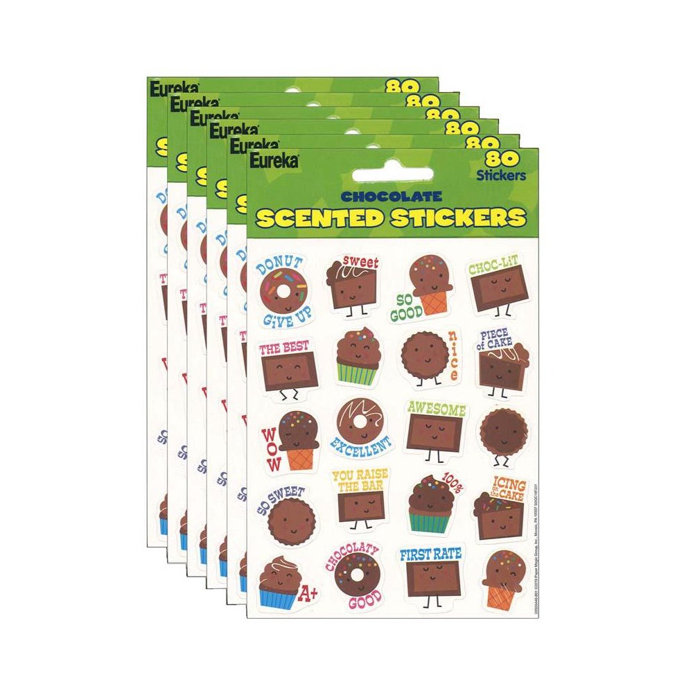 Chocolate Scented Stickers, 80 Per Pack, 6 Packs. Picture 1