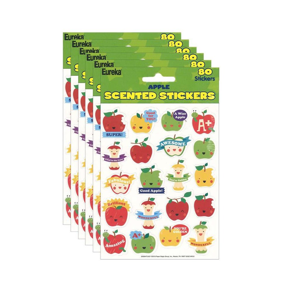 Apple Scented Stickers, 80 Per Pack, 6 Packs. Picture 1