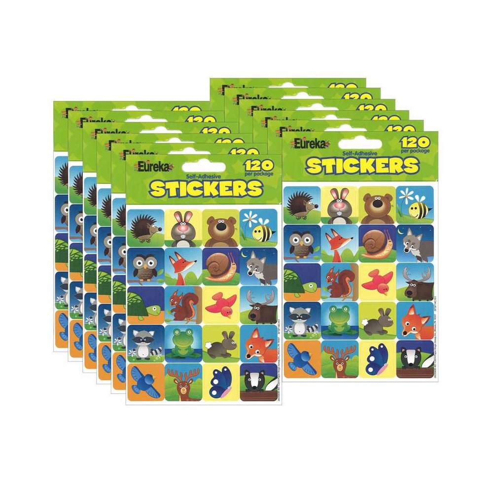 Woodland Creatures Theme Stickers, 120 Per Pack, 12 Packs. Picture 1