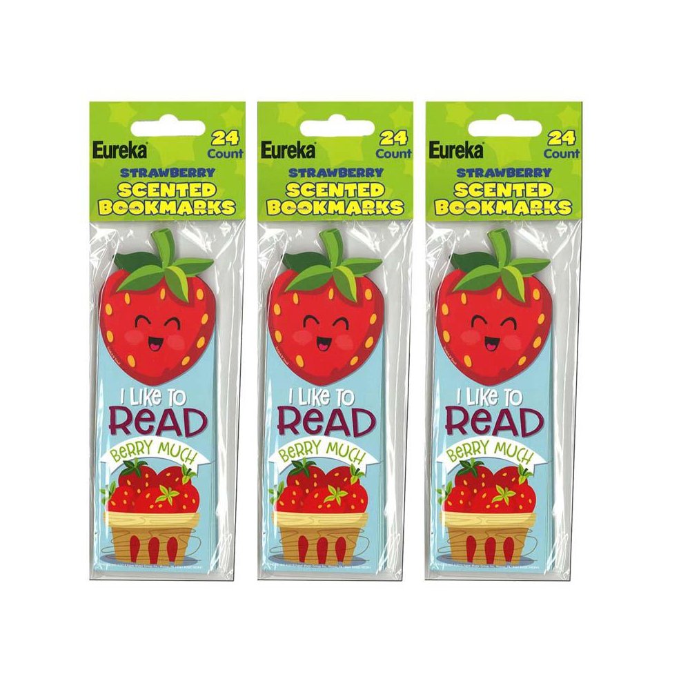 Strawberry Scented Bookmarks, 24 Per Pack, 3 Packs. Picture 1