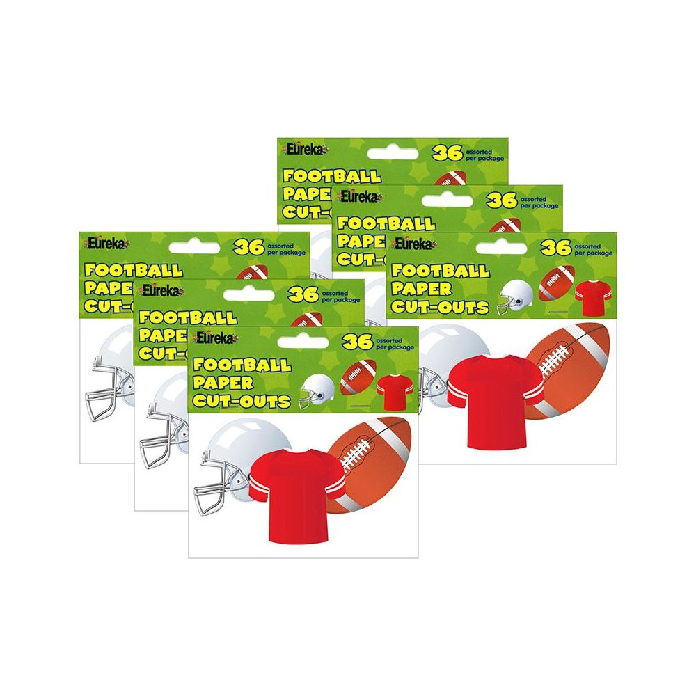 Football Assorted Cut Outs, 36 Per Pack, 6 Packs. Picture 1