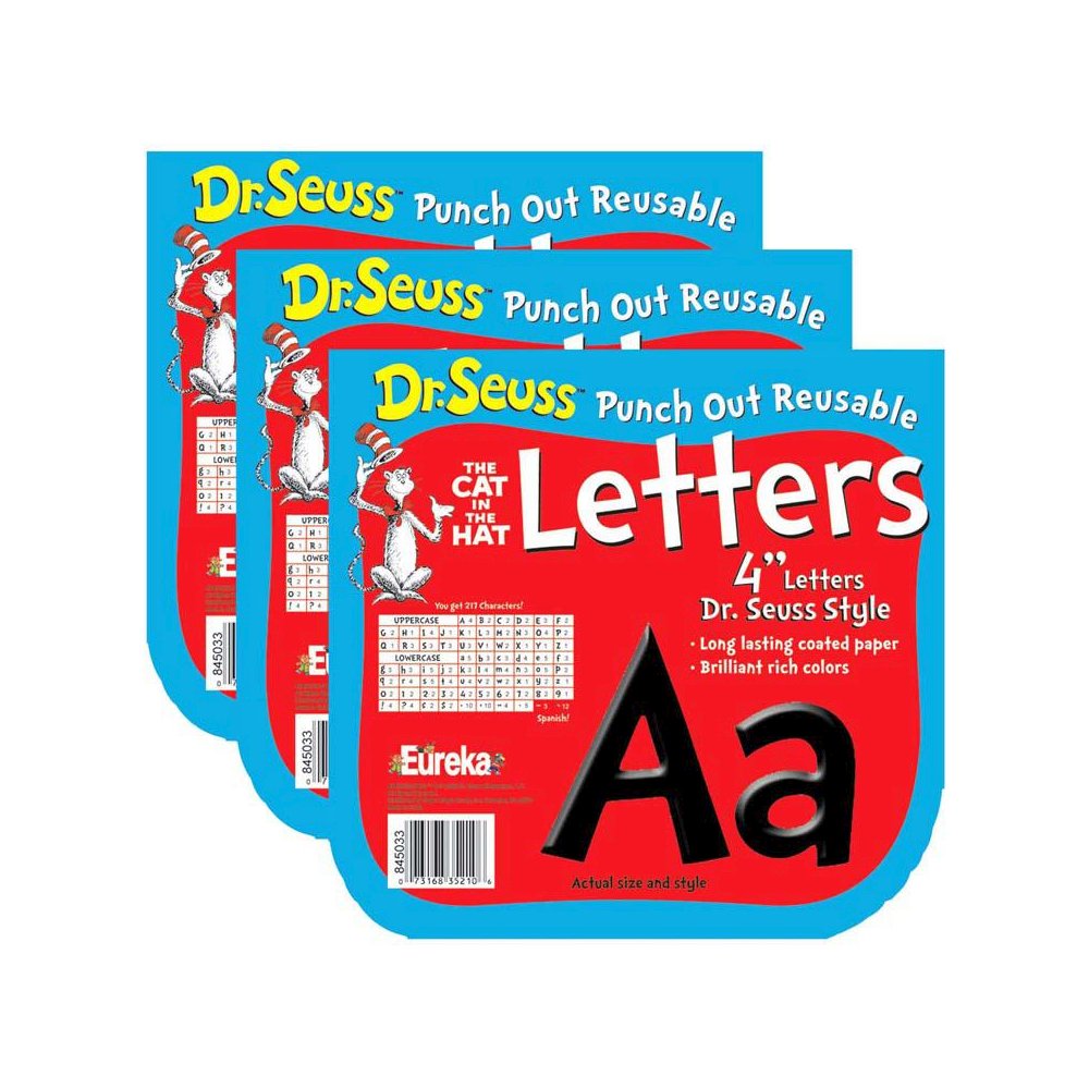 Dr. Seuss Black Deco 4" Letters, 217 Per Pack, 3 Packs. Picture 1