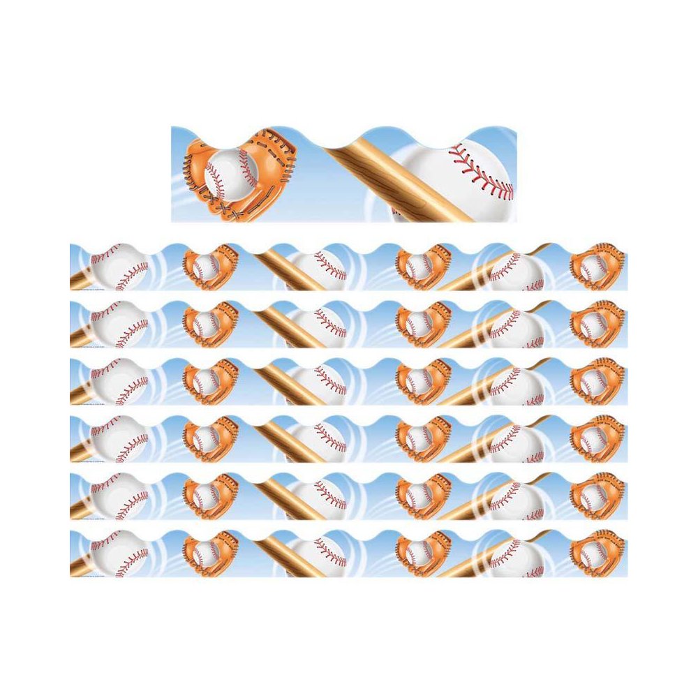 Baseball Deco Trim, 37 Feet Per Pack, 6 Packs. Picture 1