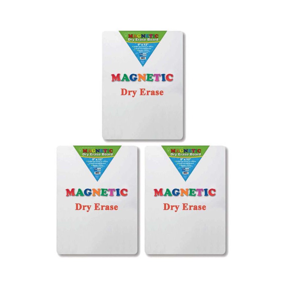 Magnetic Dry Erase Board, 9" x 12", Pack of 3. Picture 1
