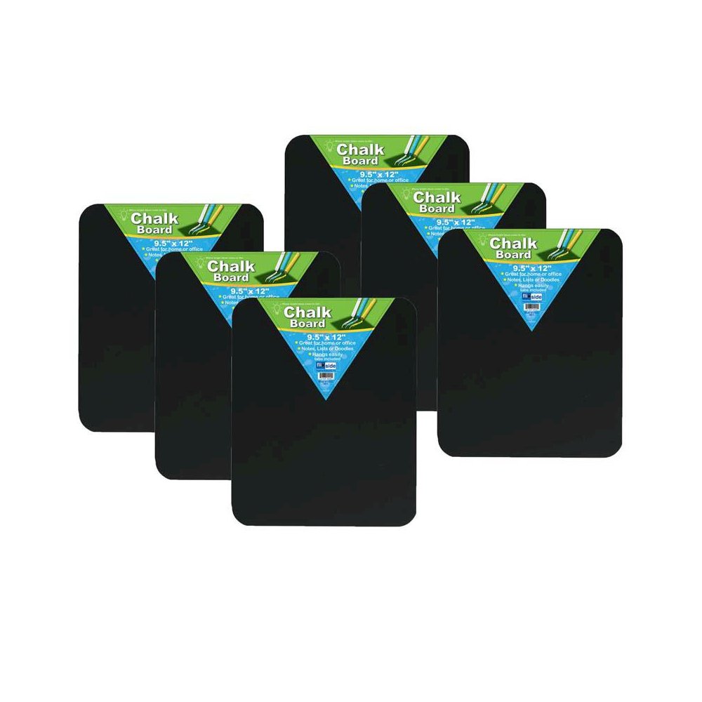 Chalkboard, 9.5" x 12", Black, Pack of 6. Picture 1