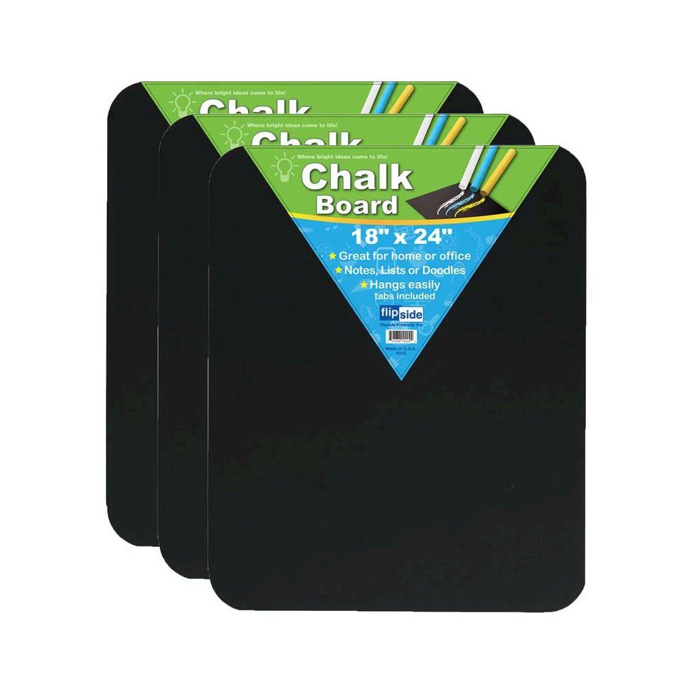 Chalk Board, Black, 18" x 24", Pack of 3. Picture 1