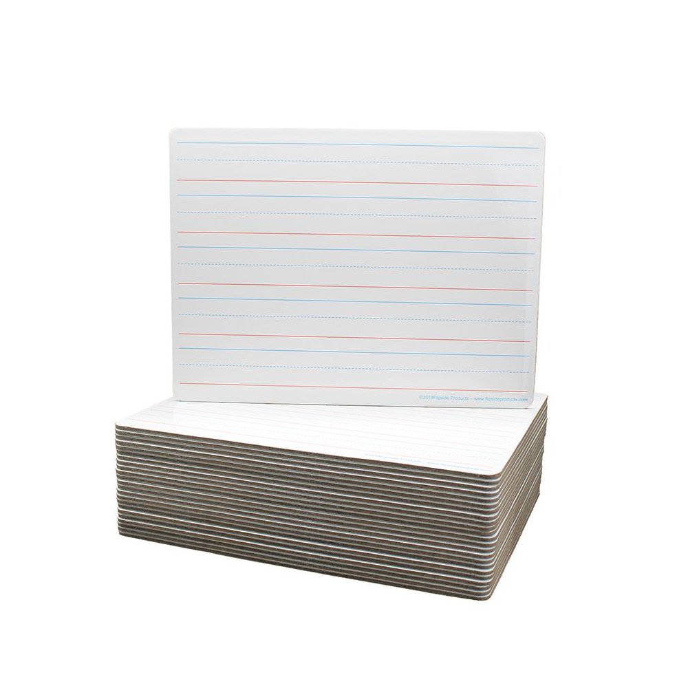 Two-Sided Magnetic Dry Erase Board, 9" x 12", Ruled, Pack of 24. Picture 1