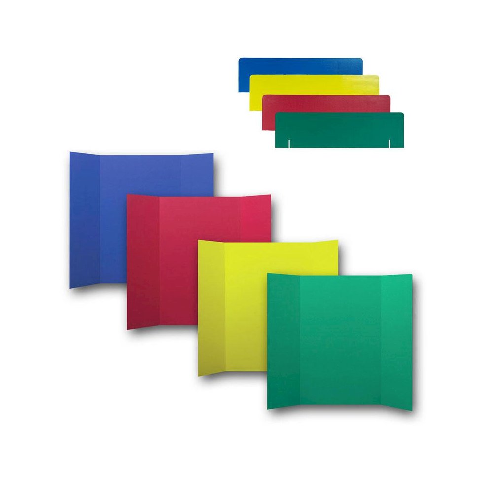 Corrugated Project Boards & Headers Set, 36" x 48", Assorted Colors, 24 Sets. Picture 1