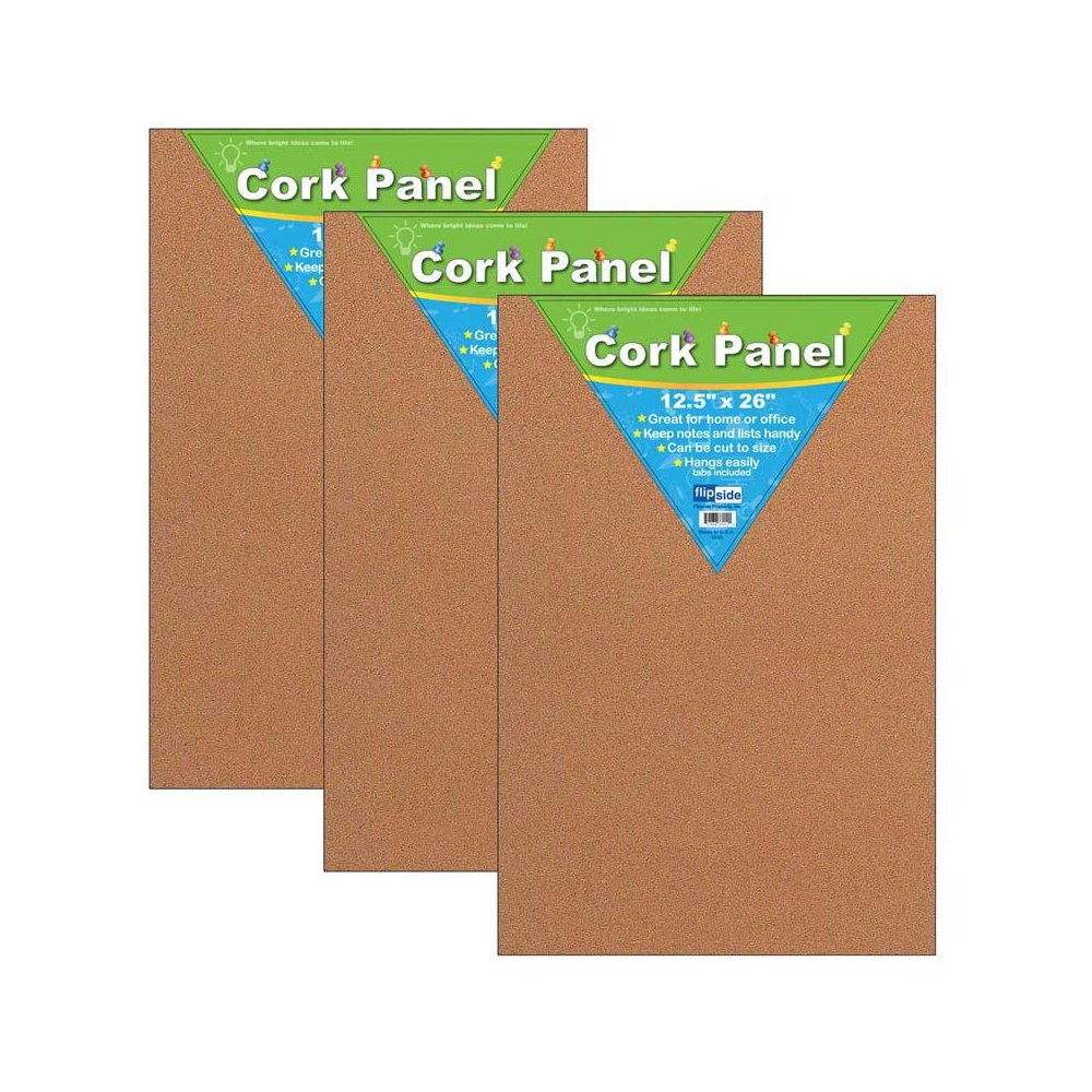 Cork Panel, 12.5" x 26", Pack of 3. Picture 1