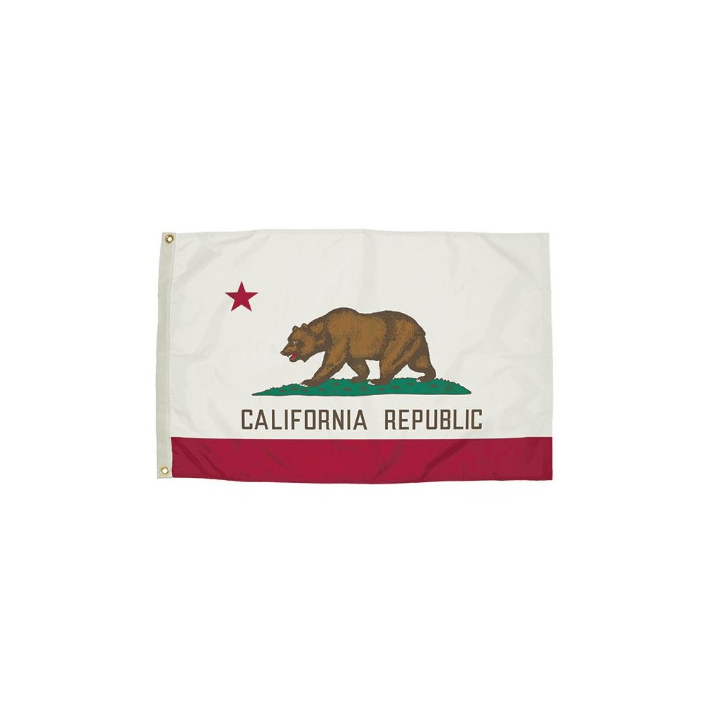 3X5 NYLON CALIFORNIA FLAG HEADING & GROMMETS. Picture 1