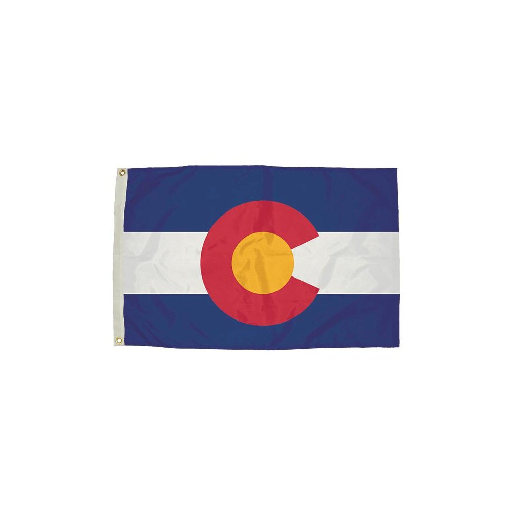 3X5 NYLON COLORADO FLAG HEADING & GROMMETS. Picture 1
