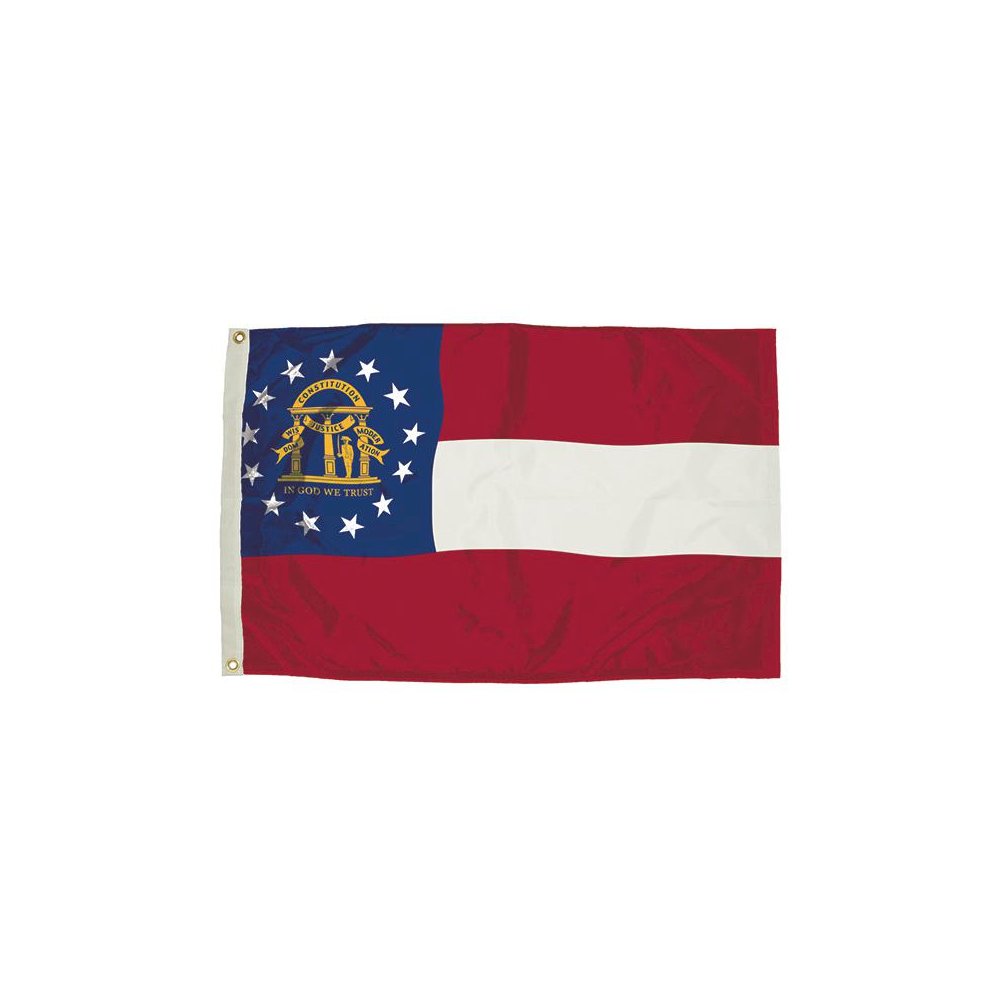 3X5 NYLON GEORGIA FLAG HEADING & GROMMETS. Picture 1