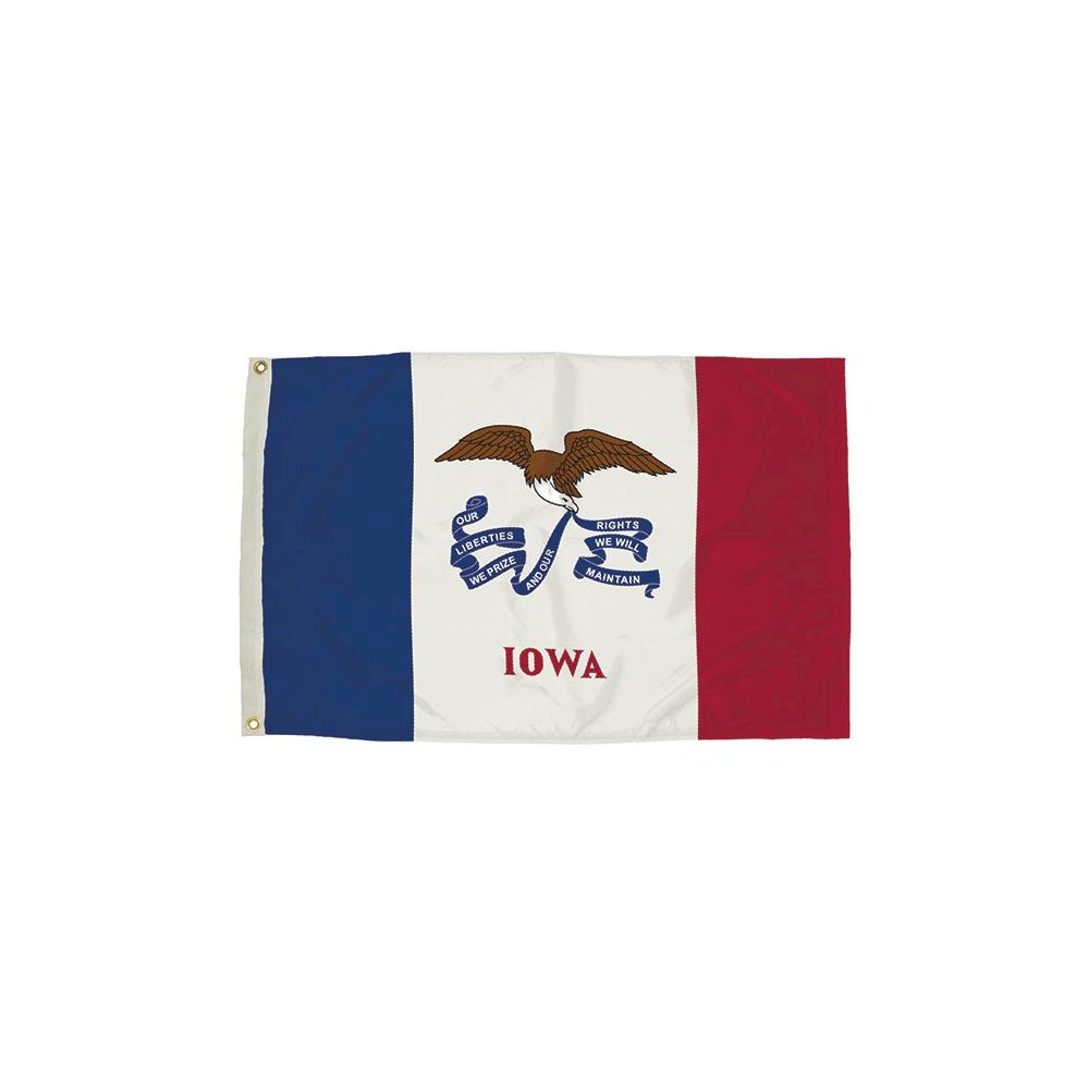 3X5 NYLON IOWA FLAG HEADING & GROMMETS. Picture 1