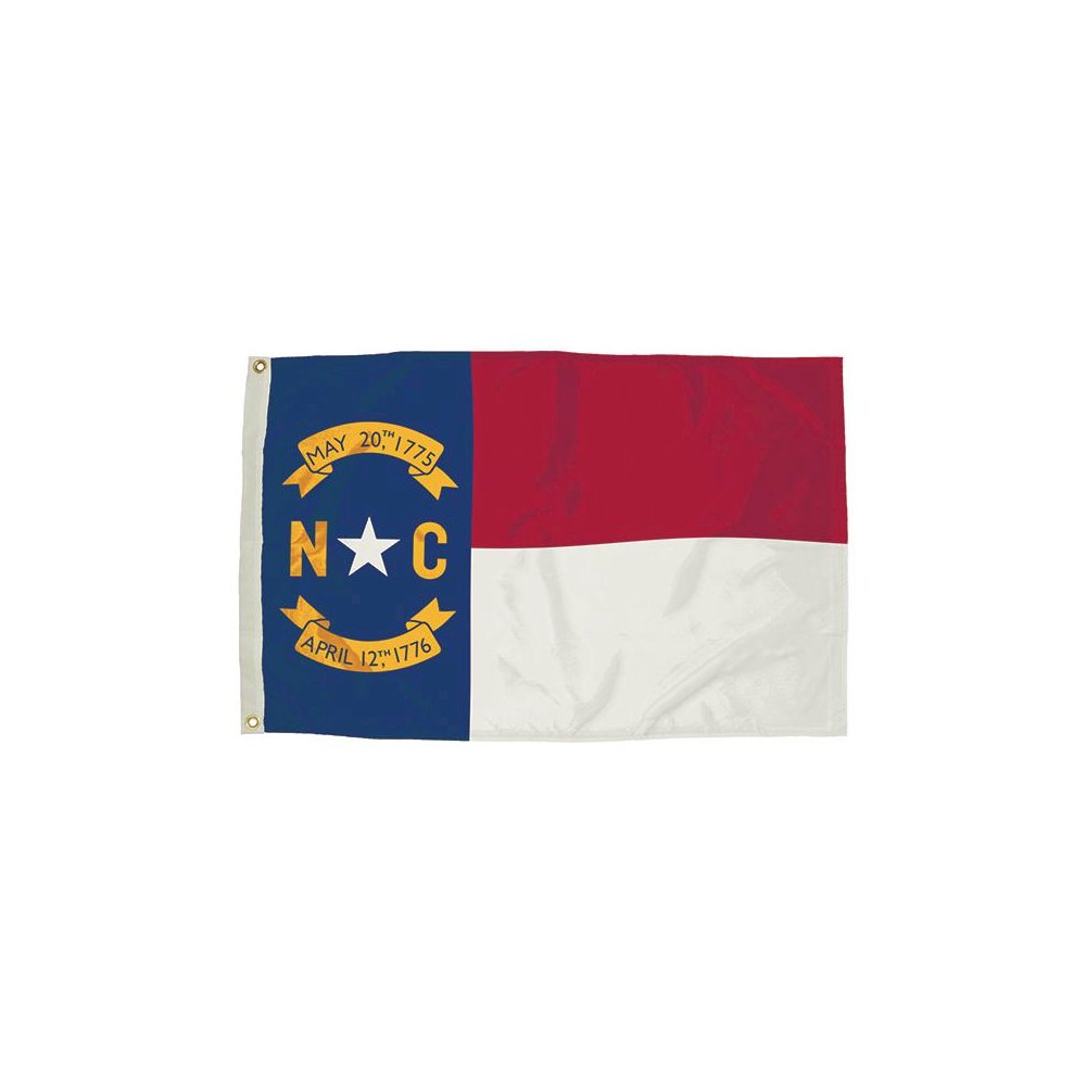 3X5 NYLON NORTH CAROLINA FLAG HEADING & GROMMETS. Picture 1