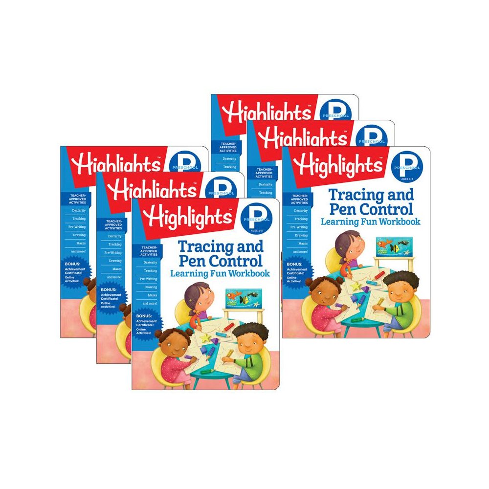 Learning Fun Workbooks, Preschool Tracing and Pen Control, Pack of 6. Picture 1