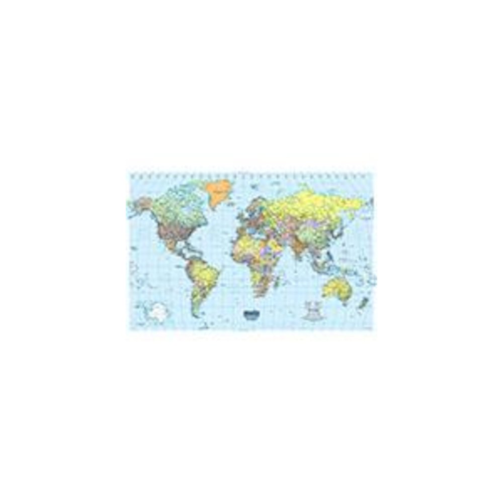 Laminated World Map - World - 38" Width x 25" Height. Picture 2