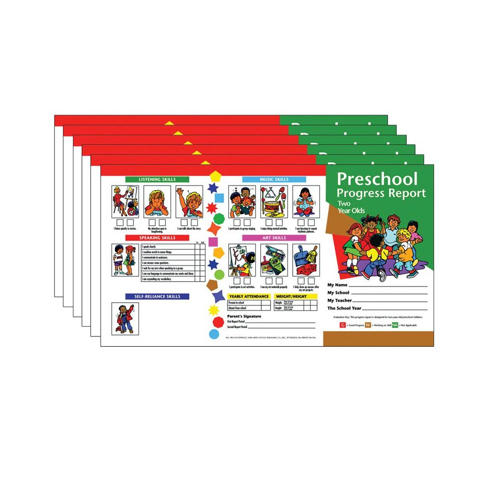 Preschool Progress Report, Two Year Olds, 10 Per Pack, 6 Packs. Picture 1