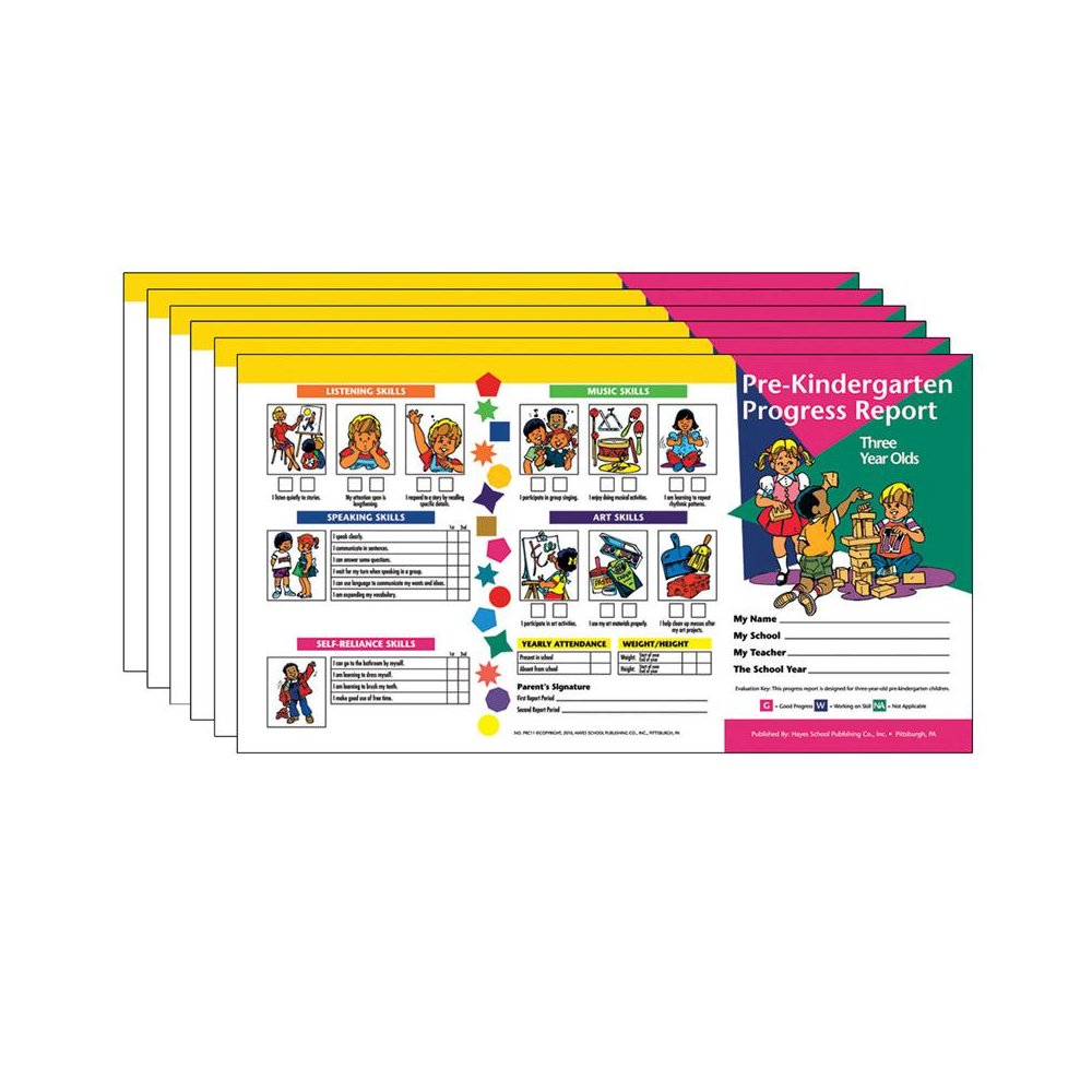 Pre-Kindergarten Progress Report (3 year olds), 10 Per Pack, 6 Packs. Picture 1
