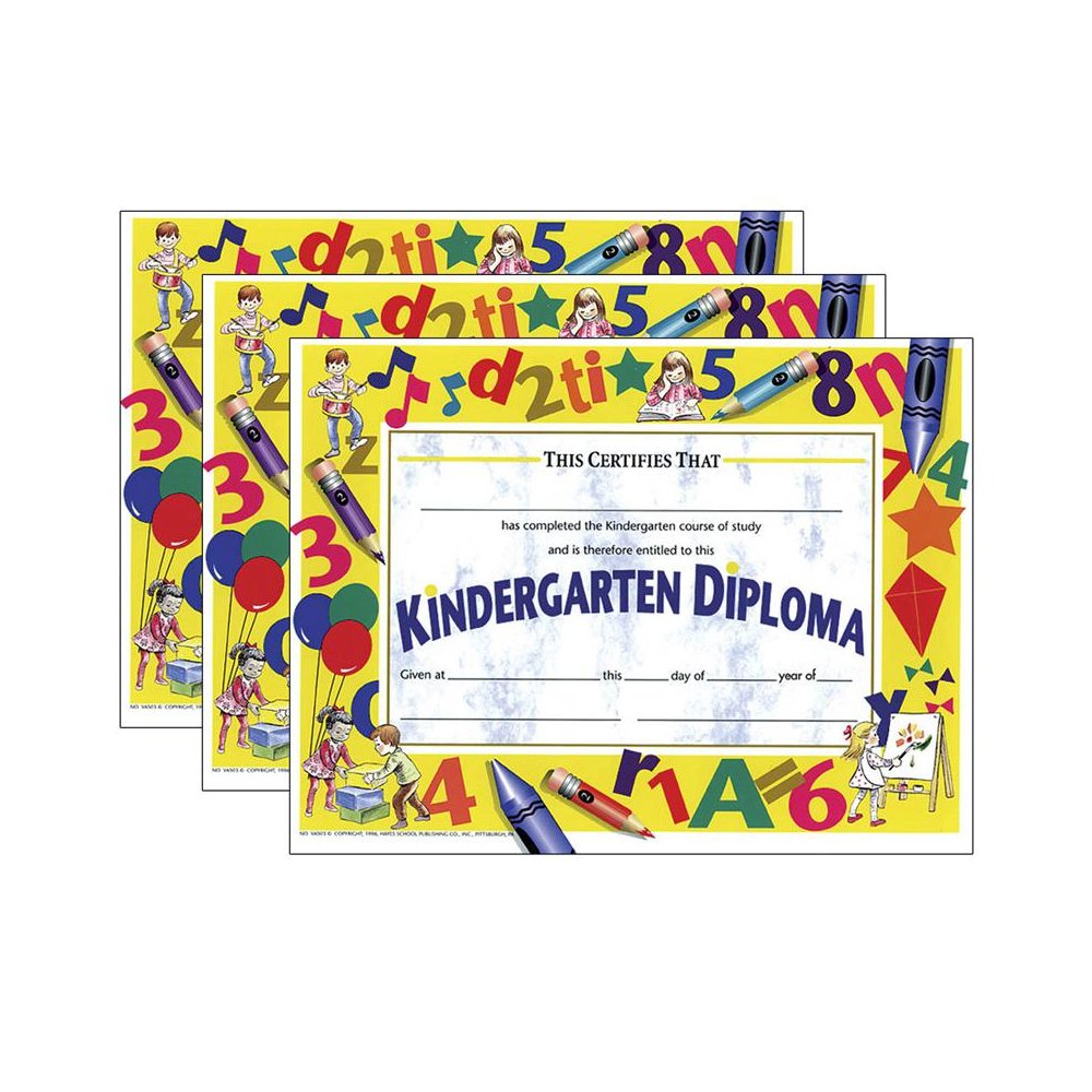 Kindergarten Diploma, 8.5" x 11", 30 Per Pack, 3 Packs. Picture 1