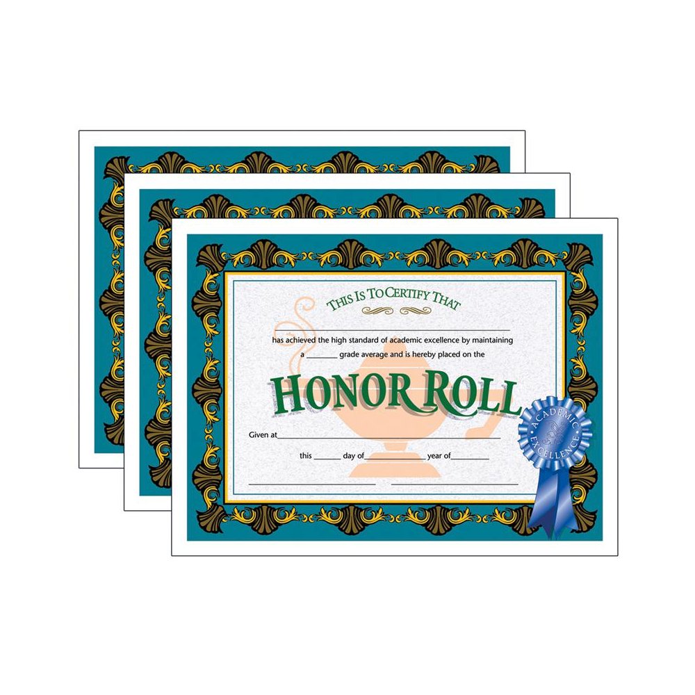 Honor Roll Certificate, 30 Per Pack, 3 Packs. Picture 1