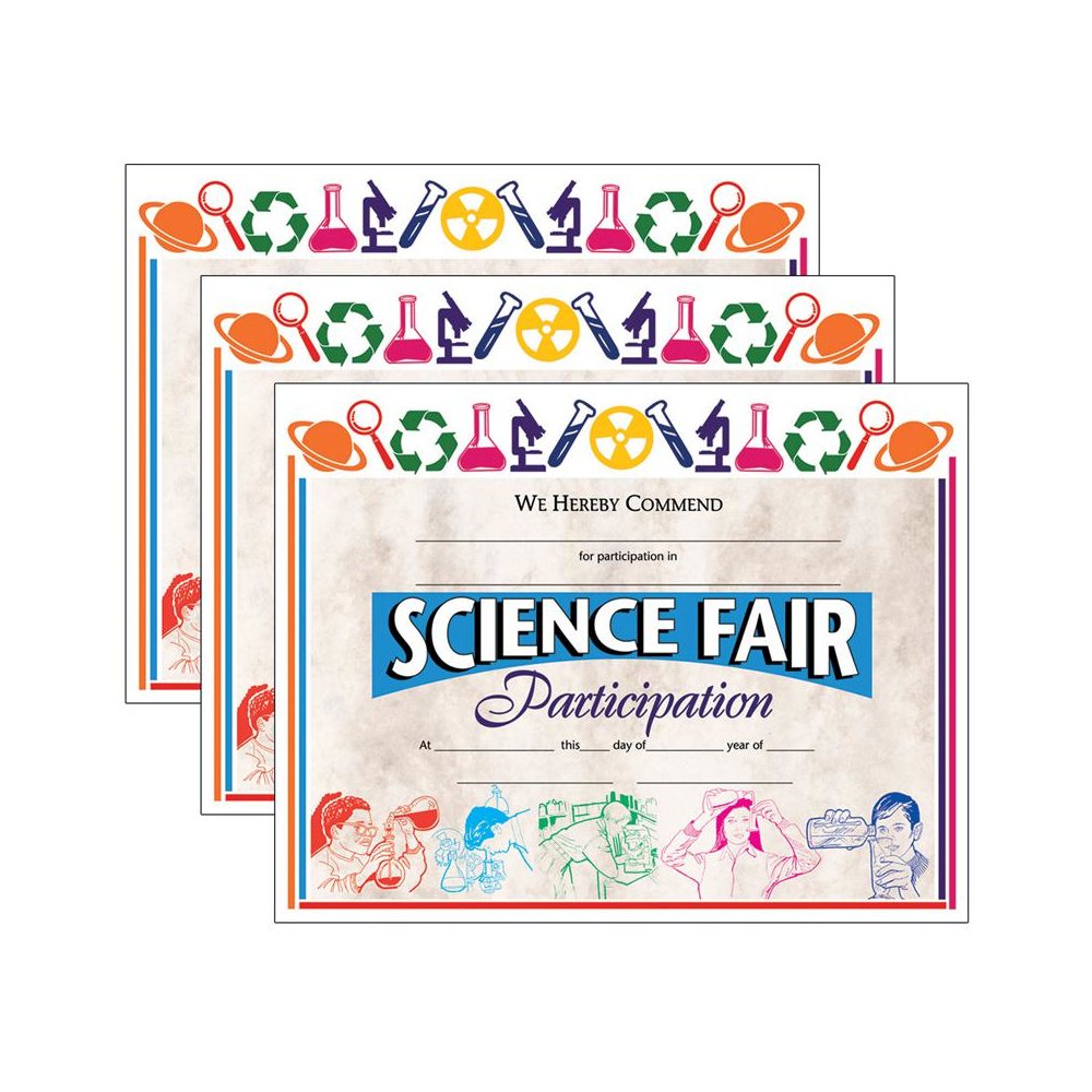 Science Fair Participation Award, 8.5" x 11", 30 Per Pack, 3 Packs. Picture 1