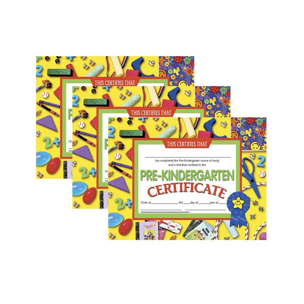 Pre-Kindergarten Certificate, 8.5" x 11", 30 Per Pack, 3 Packs. Picture 1