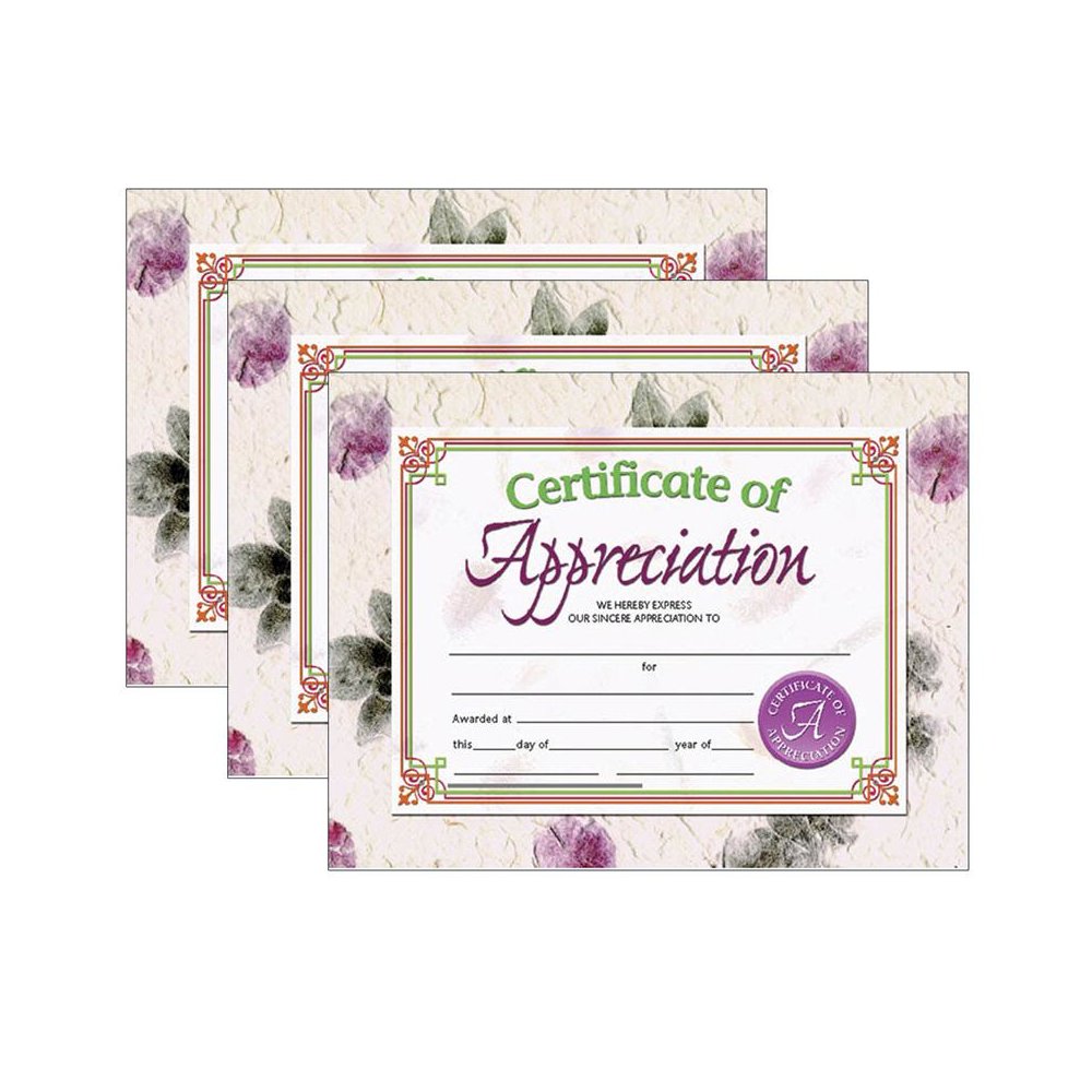 Certificate of Appreciation, 30 Per Pack, 3 Packs. Picture 1