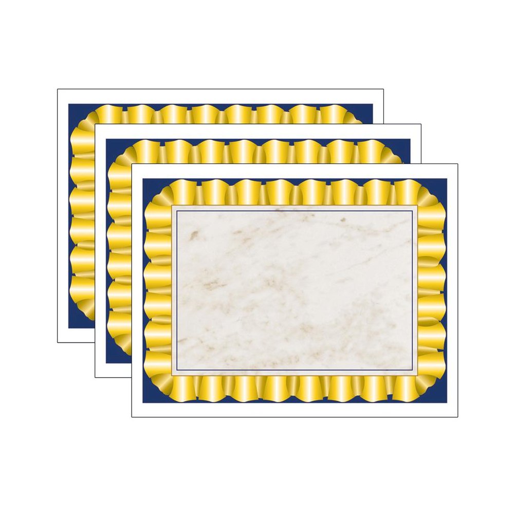 Gold Ribbon Border Paper, 8.5" x 11", 50 Per Pack, 3 Packs. Picture 1