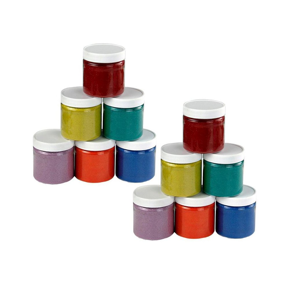 Colored Sand, 6 oz. Jars, 6 Colors Per Pack, 2 Packs. Picture 1