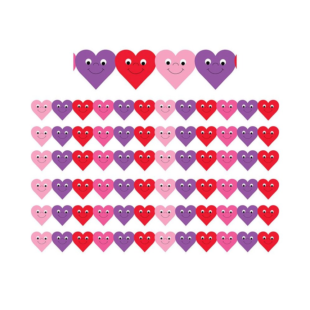 Happy Hearts Die-Cut Classroom Border, 36 Feet Per Pack, 6 Packs. Picture 1
