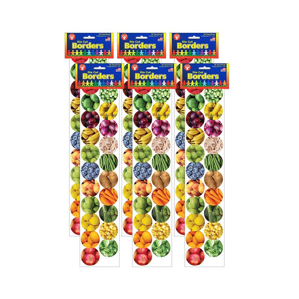 Fruits And Veggies Border, 36 Feet Per Pack, 6 Packs. Picture 1
