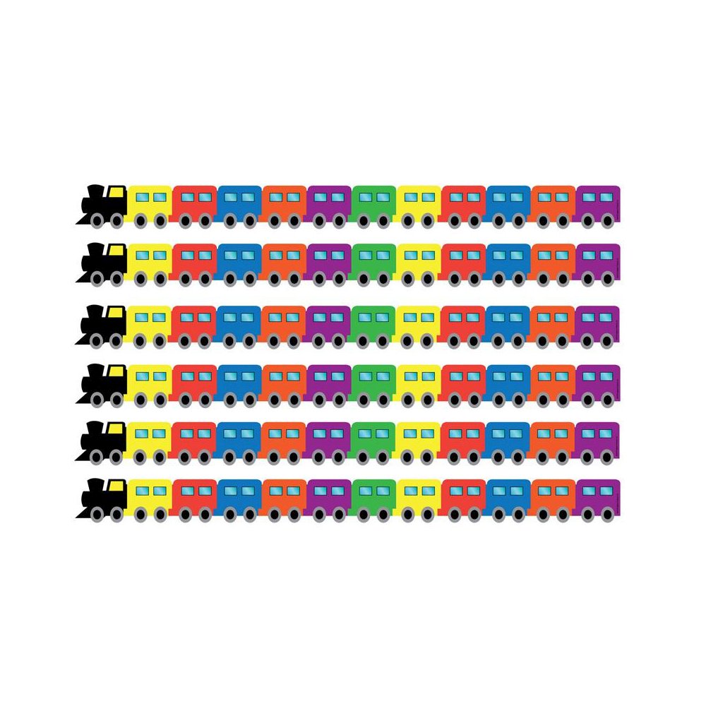 Train Die-Cut Border, 12 Strips/36 Feet Per Pack, 6 Packs. Picture 1