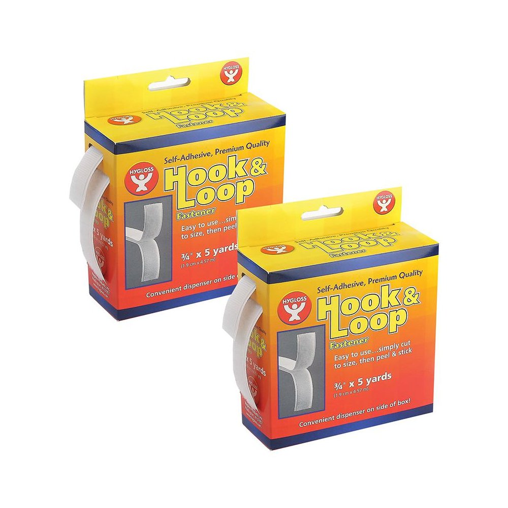 Self-Adhesive Hook & Loop Fastener Roll, 3/4" x 5 yds., Pack of 2. Picture 1