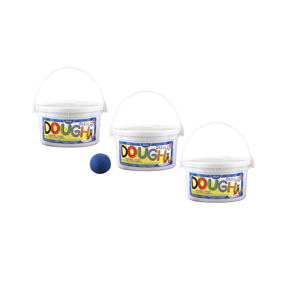 Dazzlin' Dough, Blue, 3 lb. Tub, Pack of 3. Picture 1